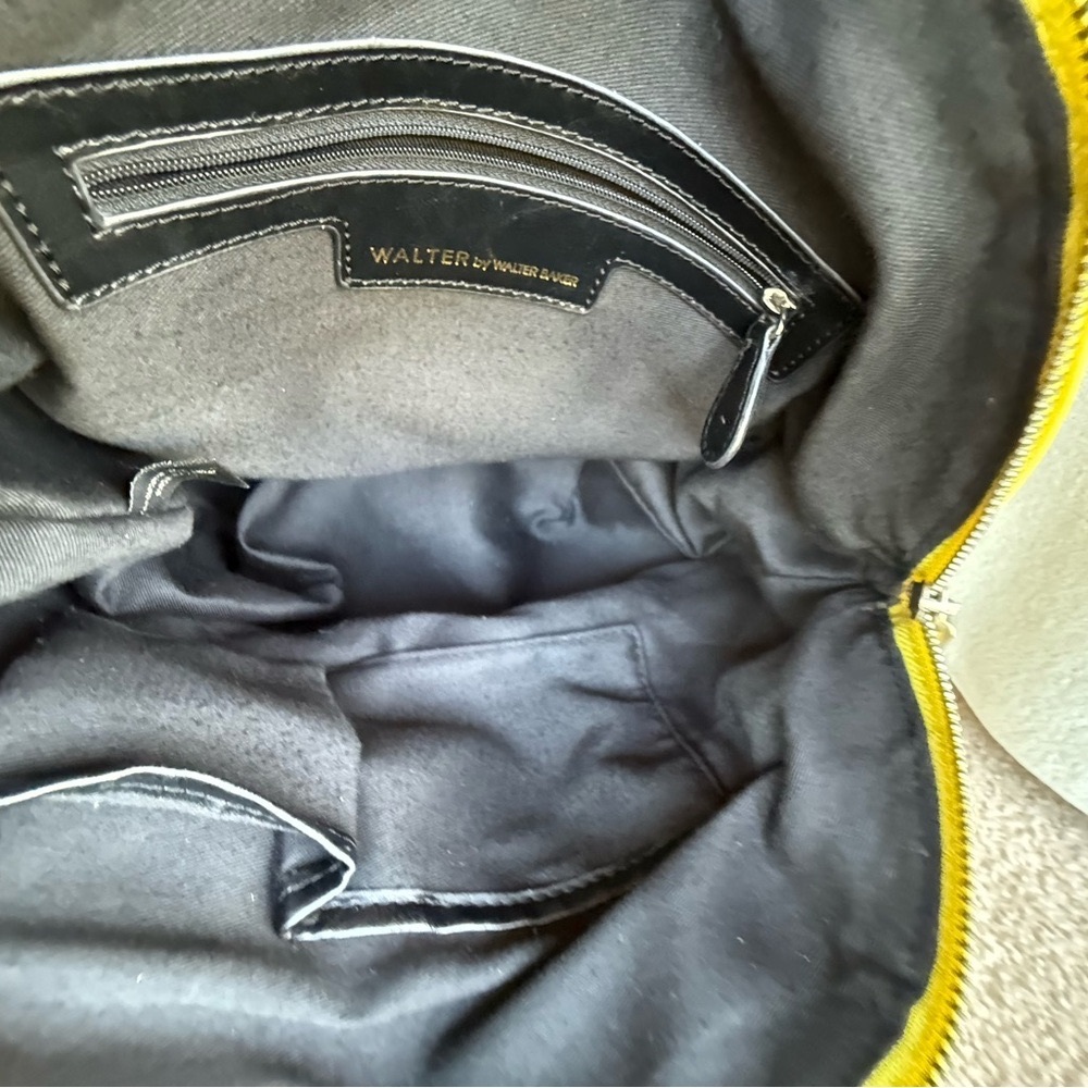 **RARE** Walter Baker Trapunto Yellow Shoulder Bag Leather EUC - Picture 5 of 16